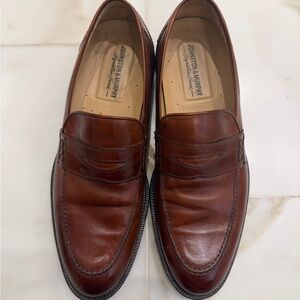 Johnston & Murphy Chestnut Leather Slip-Ons